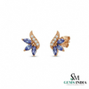 Marquise Natural Tanzanite and Diamond Studs - Gift for Her
