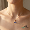 Natural Trillion Tanzanite and Diamond Pendant – Luxury Gemstone Gold Pendant