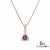 Natural Trillion Tanzanite Diamond Halo Pendant - Fine Jewelry Gift