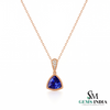 Natural Trillion Tanzanite and Diamond Pendant – Luxury Gemstone Gold Pendant