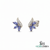 Marquise Natural Tanzanite and Diamond Studs - Gift for Her