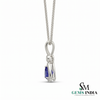 Natural Trillion Tanzanite Diamond Halo Pendant - Fine Jewelry Gift