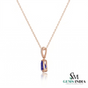 Natural Trillion Tanzanite and Diamond Pendant – Luxury Gemstone Gold Pendant