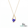 Trillion Tanzanite & Diamond Pendant - December Birthstone Jewelry