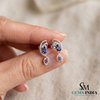 Natural Oval Tanzanite & Diamond Dangle Earrings – Elegant Vintage Drop Earrings