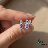 Oval Tanzanite Diamond Halo Stud Earrings – Elegant Earrings for Women