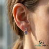 Oval Tanzanite Diamond Halo Stud Earrings – Elegant Earrings for Women
