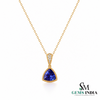 Natural Trillion Tanzanite and Diamond Pendant – Luxury Gemstone Gold Pendant