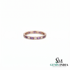 Emerald cut Amethyst & Diamond Eternity Band Ring - Fine Jewelry Gift