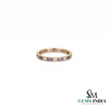Emerald cut Amethyst & Diamond Eternity Band Ring - Fine Jewelry Gift