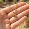 Minimalist Square Solitaire Peridot - Green Gemstone Jewelry