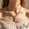 Elegant Oval Emerald Station Necklace - Gift for her