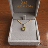 Minimalist Square Solitaire Peridot - Green Gemstone Jewelry
