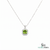 Natural Peridot and Diamond Cushion Cut Pendant - Gift for Her