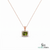 Emerald Cut Peridot Halo Pendant With Diamond Accent - August Birthstone Jewelry