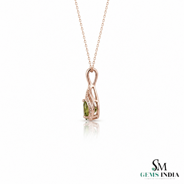 Pear Shaped Peridot Pendant - Anniversary Gift for Her