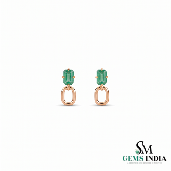 Elegant Emerald Cut Emerald Green Dangle Earrings - Luxury Emerald Earrings