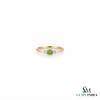 Round Cut Peridot with Diamond Accent Ring - Dainty Everyday Jewelry