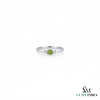 Round Cut Peridot with Diamond Accent Ring - Dainty Everyday Jewelry