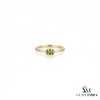 Cushion Cut Peridot Solitaire Ring - Minimalist Fine Jewelry