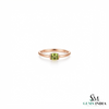 Round Cut Peridot with Diamond Accent Ring - Dainty Everyday Jewelry