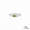 Oval Cut Peridot & Diamond Ring - Minimalist Fine Jewelry