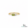 Oval Cut Peridot & Diamond Ring - Minimalist Fine Jewelry