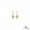 Nature Inspired Peridot & Diamond Accent Gold Drop Earrings - Fine Jewelry