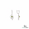 Nature Inspired Peridot & Diamond Accent Gold Drop Earrings - Fine Jewelry