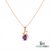 Oval Cut Amethyst Pendant with Diamond Accent - Nature Inspired Fine Jewelry for Women