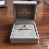 2 Karat Herzform-Smaragd- und Diamantring aus 14 Karat Gold, Smaragd-Verlobungsring