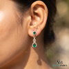 Pear cut Natural Emerald Teardrop Dangle Earrings for Women - Gift For Her