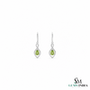 Natural Pear Cut Peridot Gold Leverback Drop Earrings - Minimalist Fine Jewelry Gift for Women