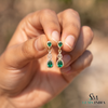 Pear cut Natural Emerald Teardrop Dangle Earrings for Women - Gift For Her