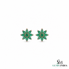 Marquise Cut Emerald Floral Stud Earrings - Earrings for Women