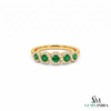 2 Karat Herzform-Smaragd- und Diamantring aus 14 Karat Gold, Smaragd-Verlobungsring