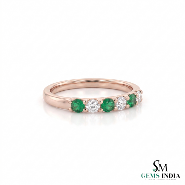 2 Karat Herzform-Smaragd- und Diamantring aus 14 Karat Gold, Smaragd-Verlobungsring