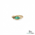 Natural Marquise Emerald & Diamond Bezel Ring - Minimalist Nature Inspired Fine Jewelry Ring