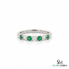 2 Karat Herzform-Smaragd- und Diamantring aus 14 Karat Gold, Smaragd-Verlobungsring