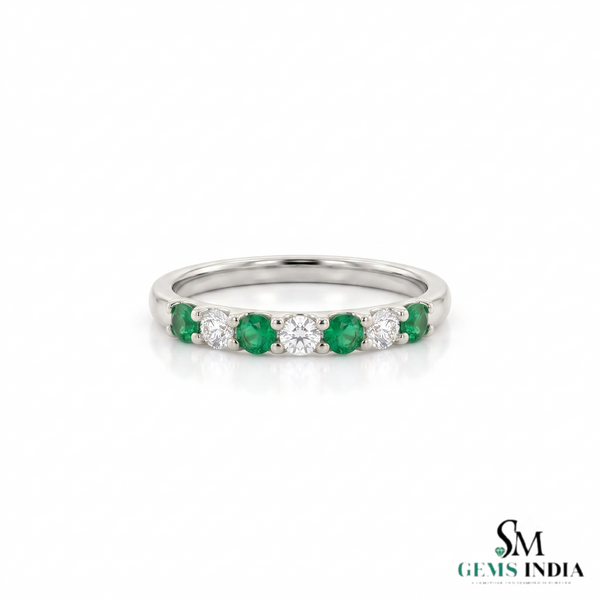 2 Karat Herzform-Smaragd- und Diamantring aus 14 Karat Gold, Smaragd-Verlobungsring