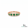 2 Karat Herzform-Smaragd- und Diamantring aus 14 Karat Gold, Smaragd-Verlobungsring