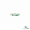 Natural Pear, Round ans Square Mixed Cut Emerald Ring - Promise Ring for Her