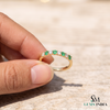2 Karat Herzform-Smaragd- und Diamantring aus 14 Karat Gold, Smaragd-Verlobungsring