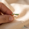 Natural Pear, Round ans Square Mixed Cut Emerald Ring - Promise Ring for Her