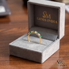 2 Karat Herzform-Smaragd- und Diamantring aus 14 Karat Gold, Smaragd-Verlobungsring