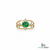 Emerald cut Emerald & Diamond Ring - Art Deco Ring
