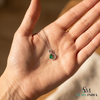 Natural Pear Cut Emerald & Diamond Infinity Pendant - Elegant Anniversary Gift