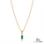 Natural Baguette Cut Emerald & Diamond Pendant - Anniversary Gift For Her