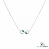Natural Pear Cut Emerald & Diamond Infinity Necklace - Elegant Gold Necklace