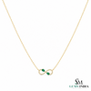 Natural Pear Cut Emerald & Diamond Infinity Necklace - Elegant Gold Necklace